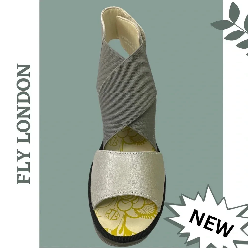 Fly  London Yuba Open Toe
Sandal Wedge 385 Borgogna
Silver Size 9 - 9.5 US 40 Eu - Picture 3 of 8